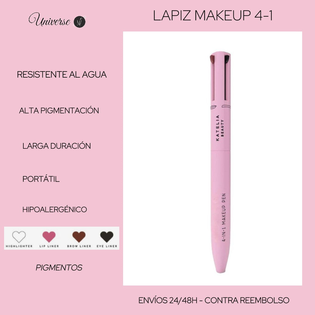 Lápiz de Maquillaje Universe 4 en 1 + Plantilla Delineadora GRATIS