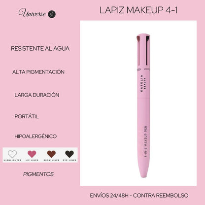 Lápiz de Maquillaje Universe 4 en 1 + Plantilla Delineadora GRATIS